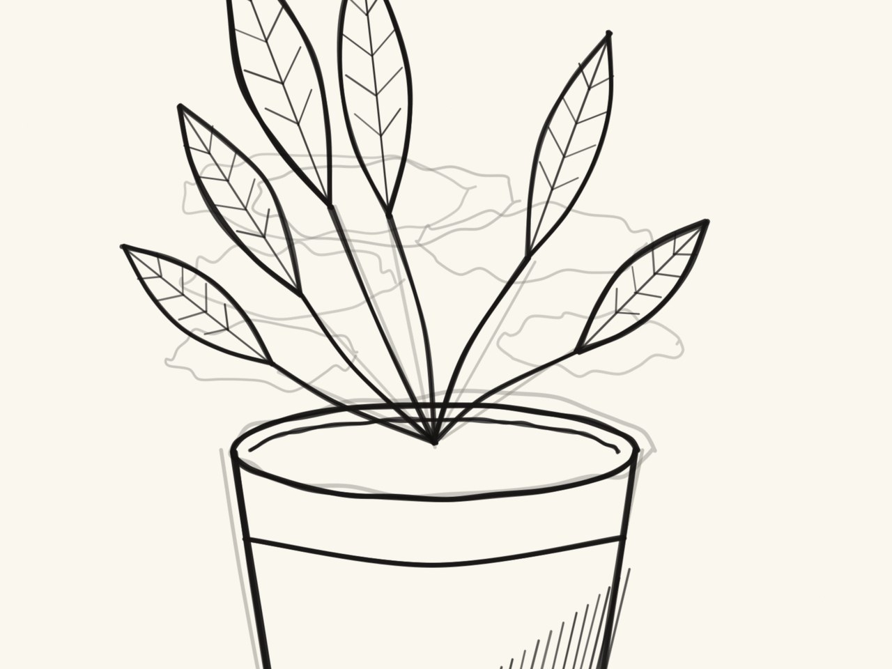 A drawing on a flatbed scanner: flat light, square, neutral paper
