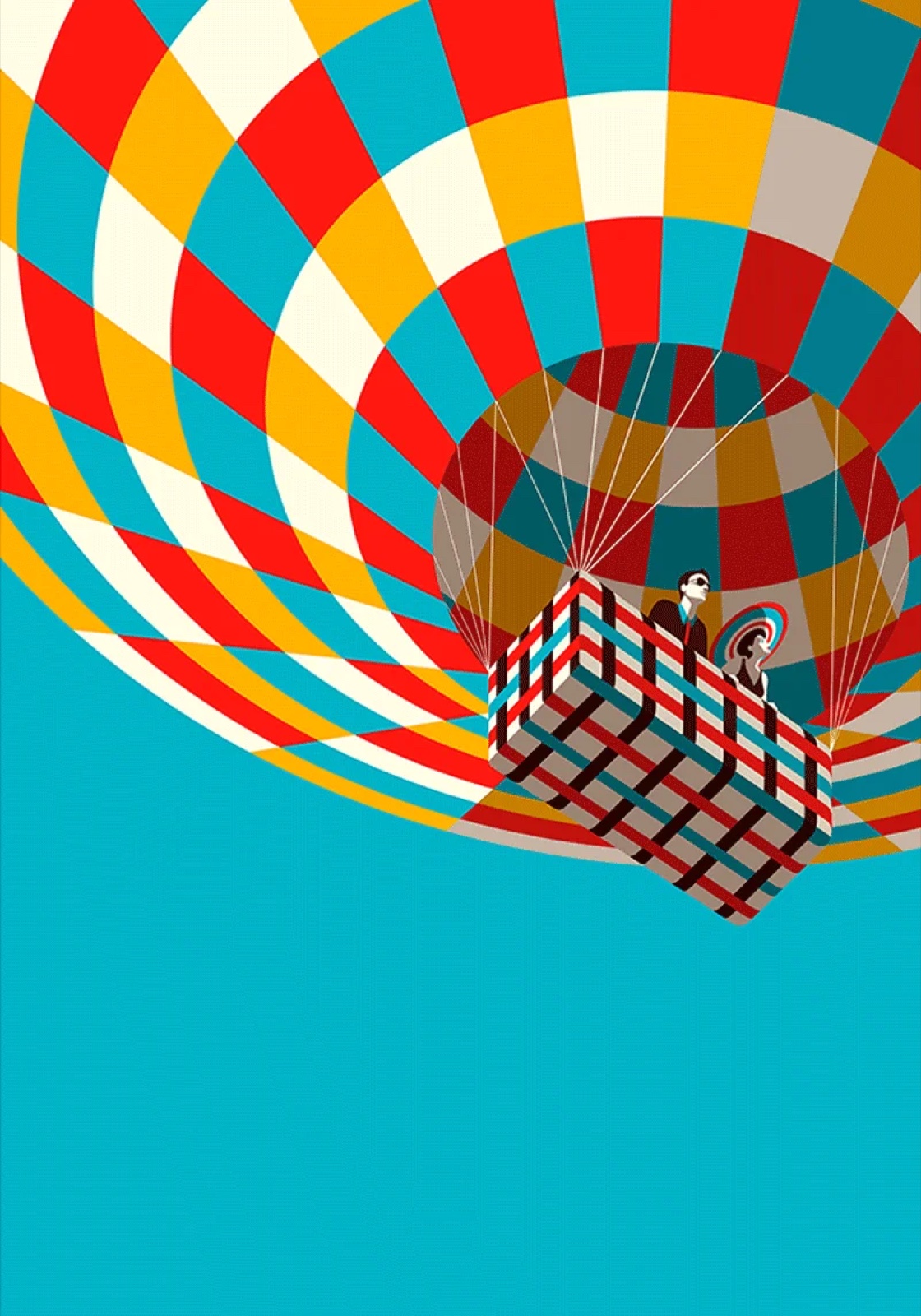 Malika Favre, a striped hot-air balloon