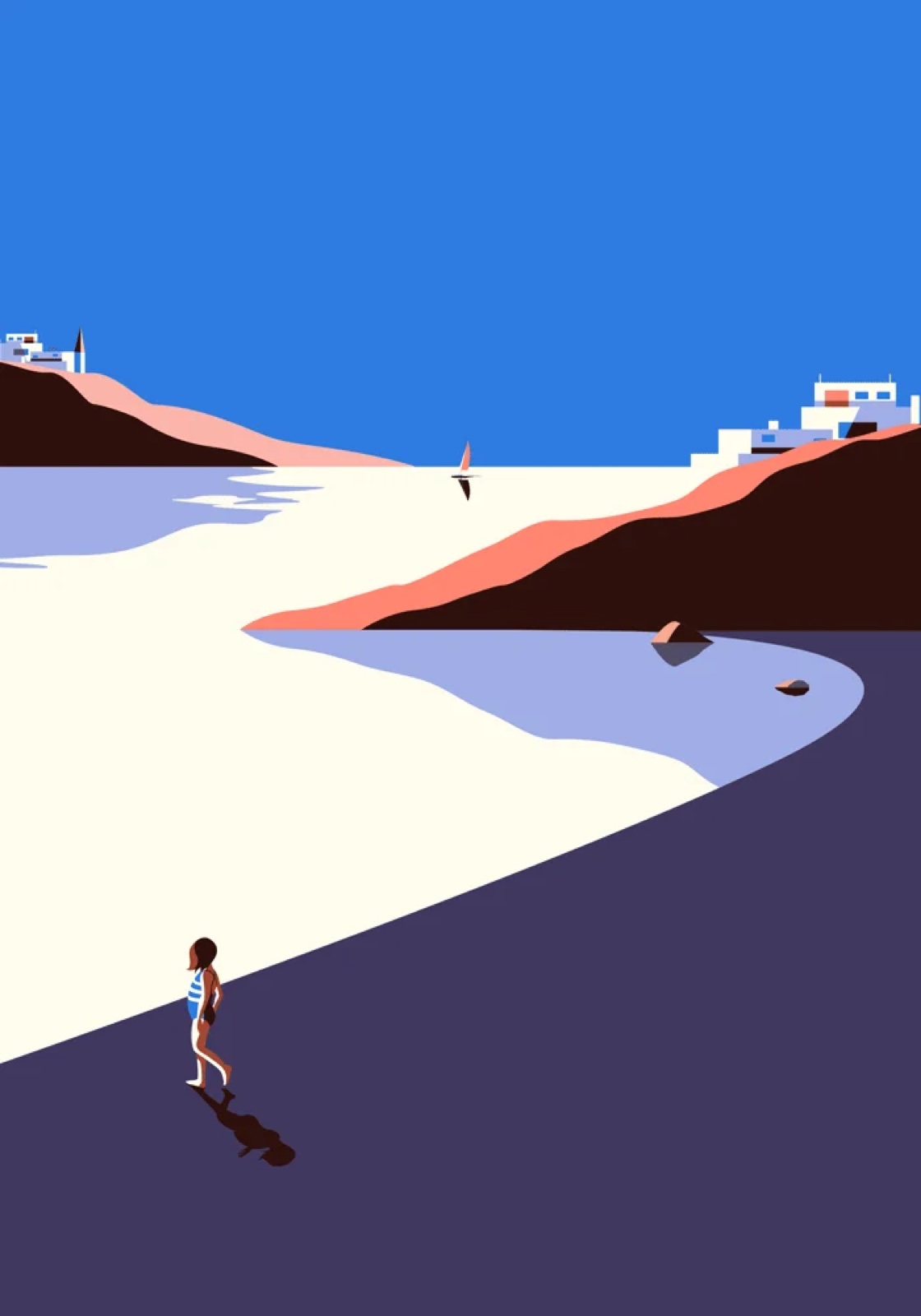 Malika Favre, a beach in blue, sand and lilac