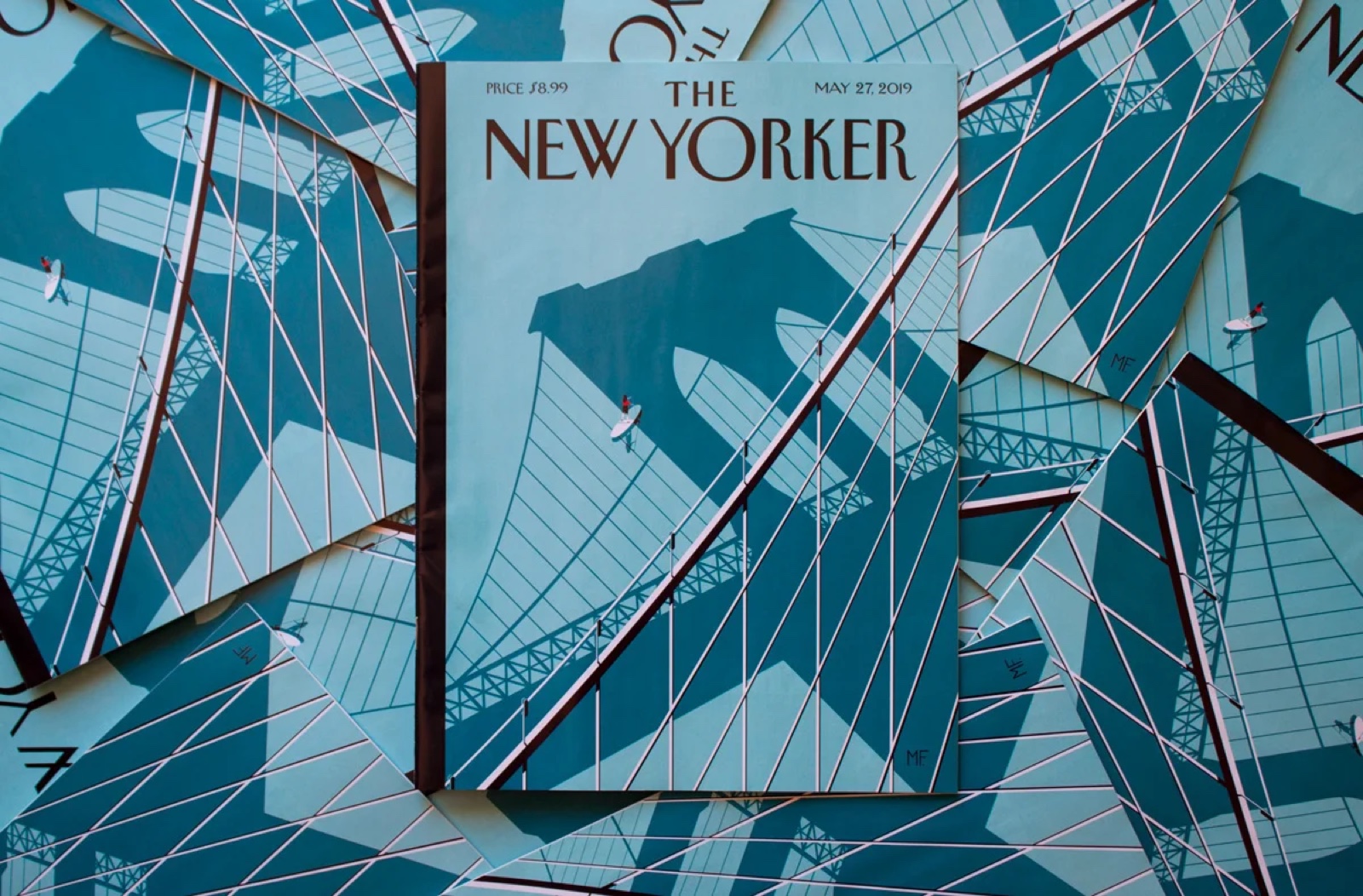 Malika Favre, New Yorker Summer Hours covers stacked, in blues