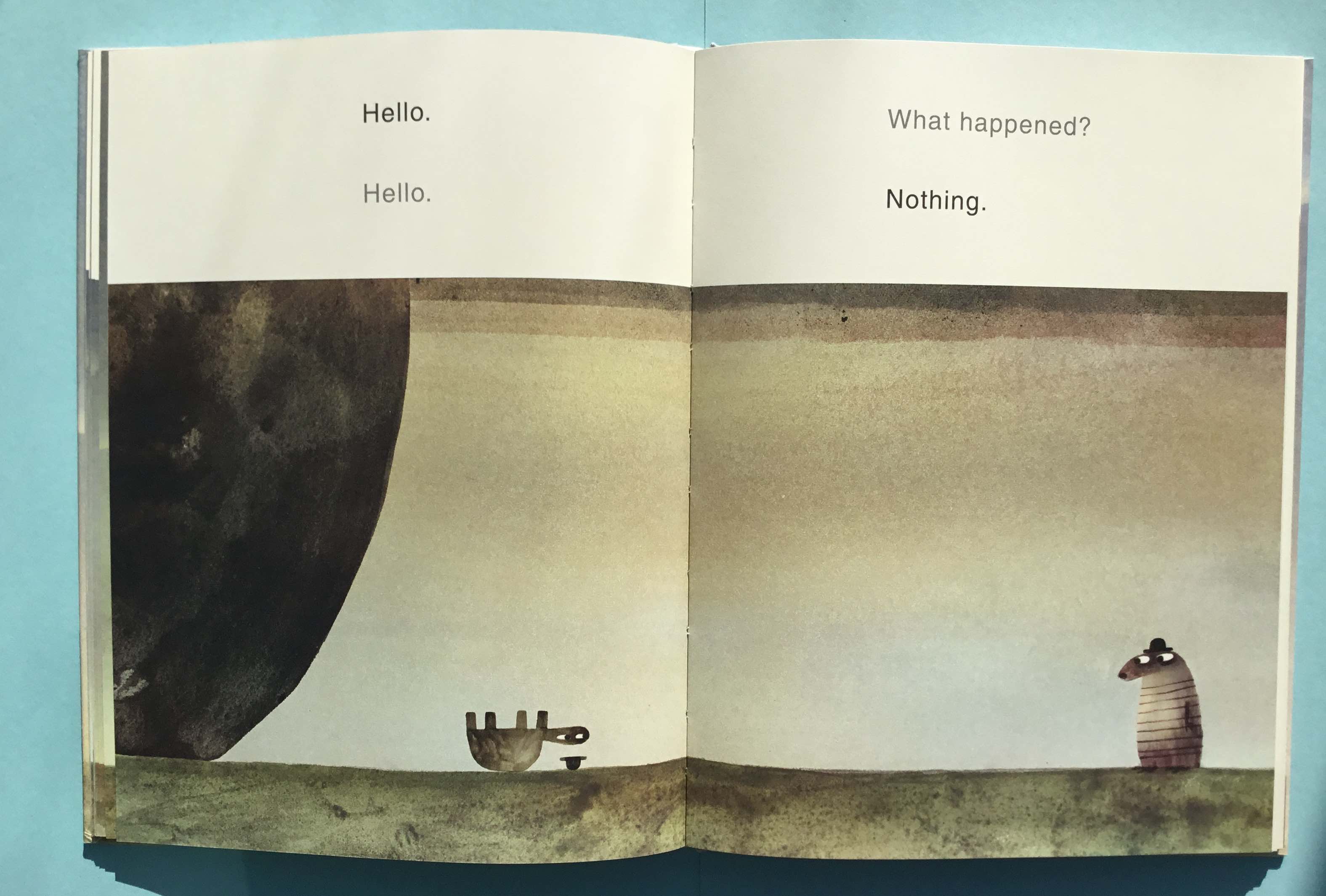 Jon Klassen, The Rock from the Sky, Hello. Hello. What happened?