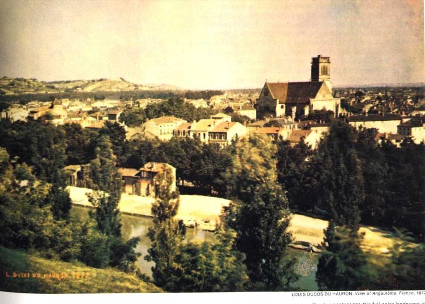 Ducos du Hauron's three-color photograph of Agen, 1877