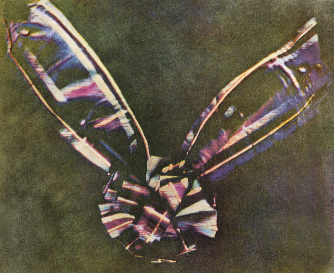 Maxwell's tartan ribbon, the first three-color photograph, 1861