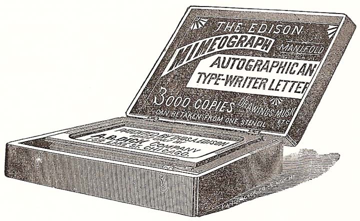 A mimeograph stencil duplicator
