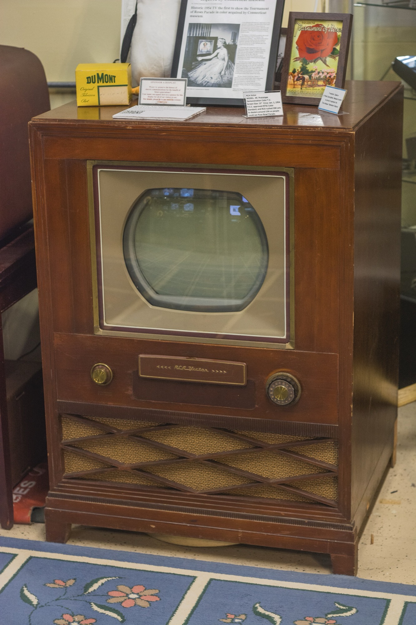 An early color television set