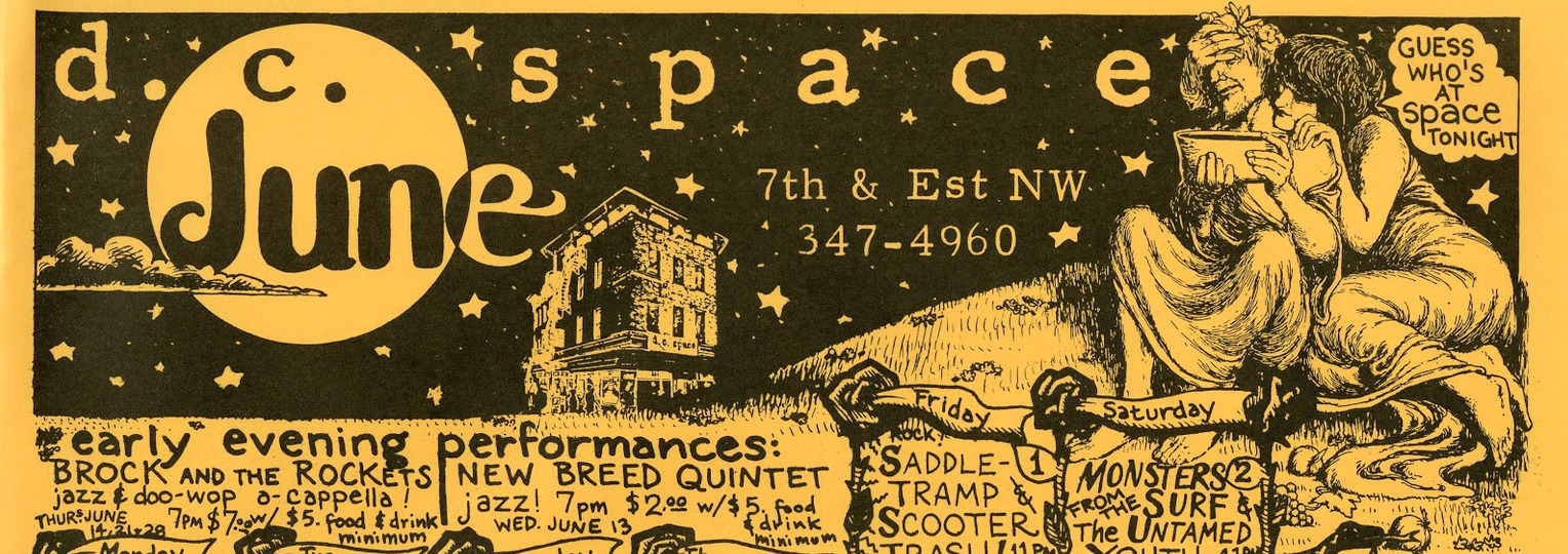 A DC Space monthly calendar flyer, June 1989