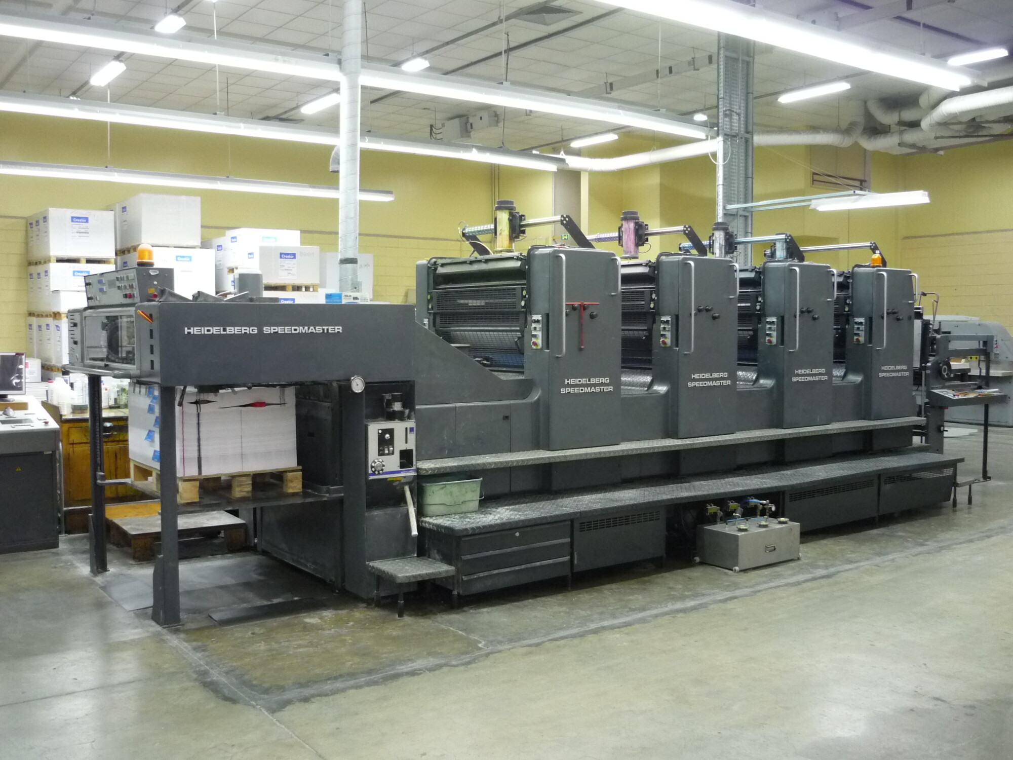 A four-color sheetfed offset press