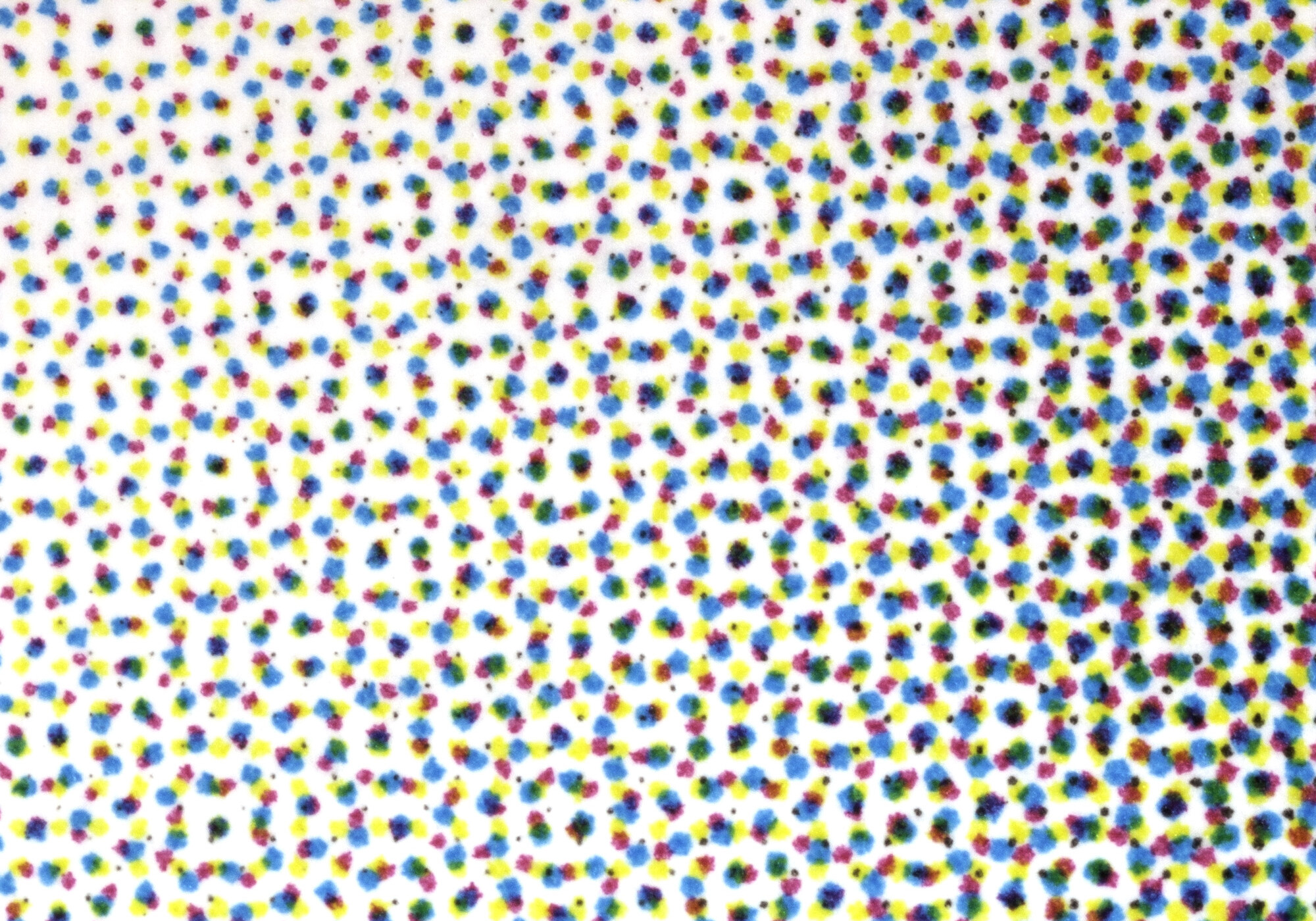 CMYK halftone dots enlarged