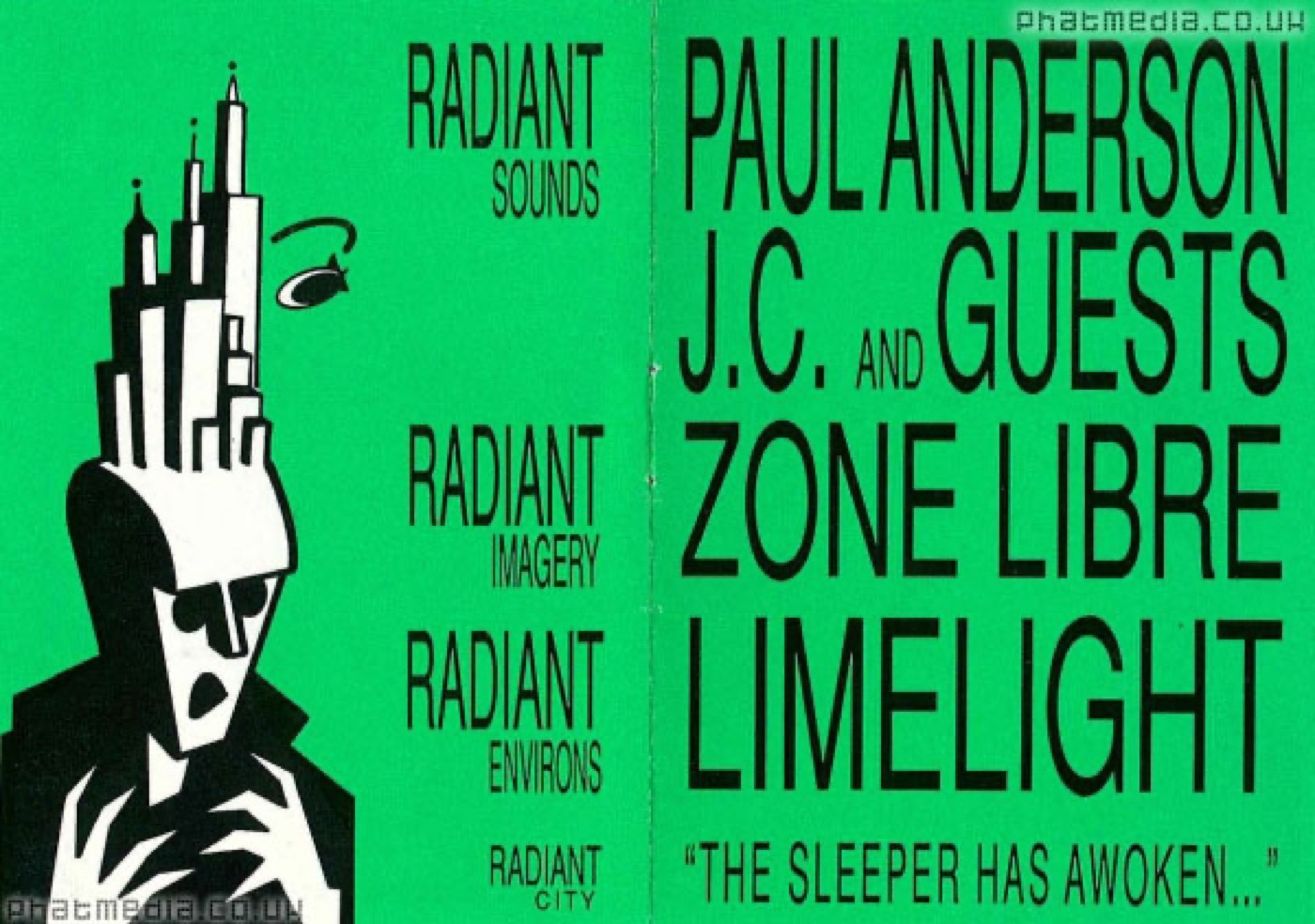 A flyer printed in black on bright green