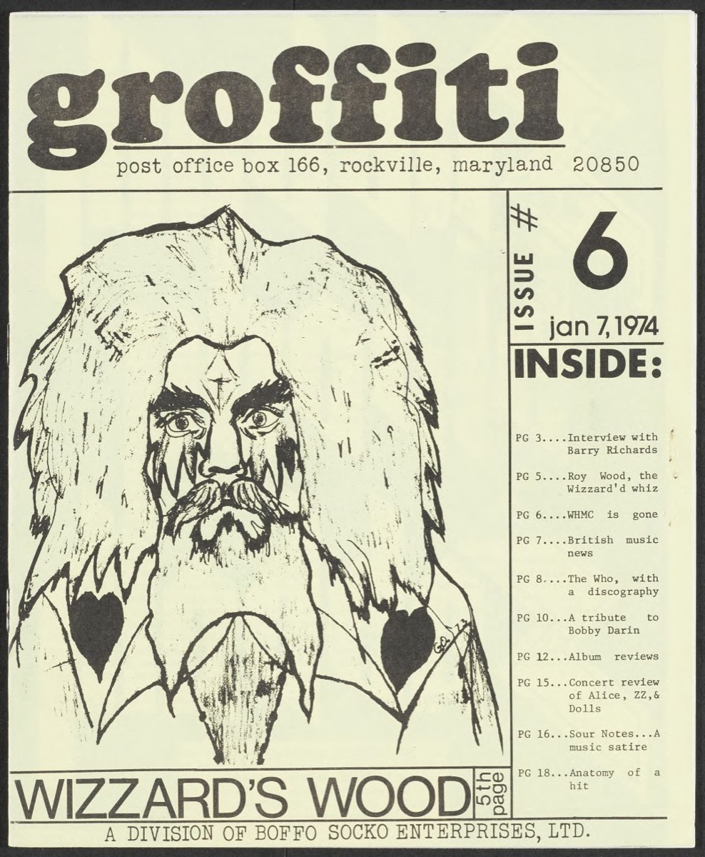 groffiti issue 6, black on yellow paper