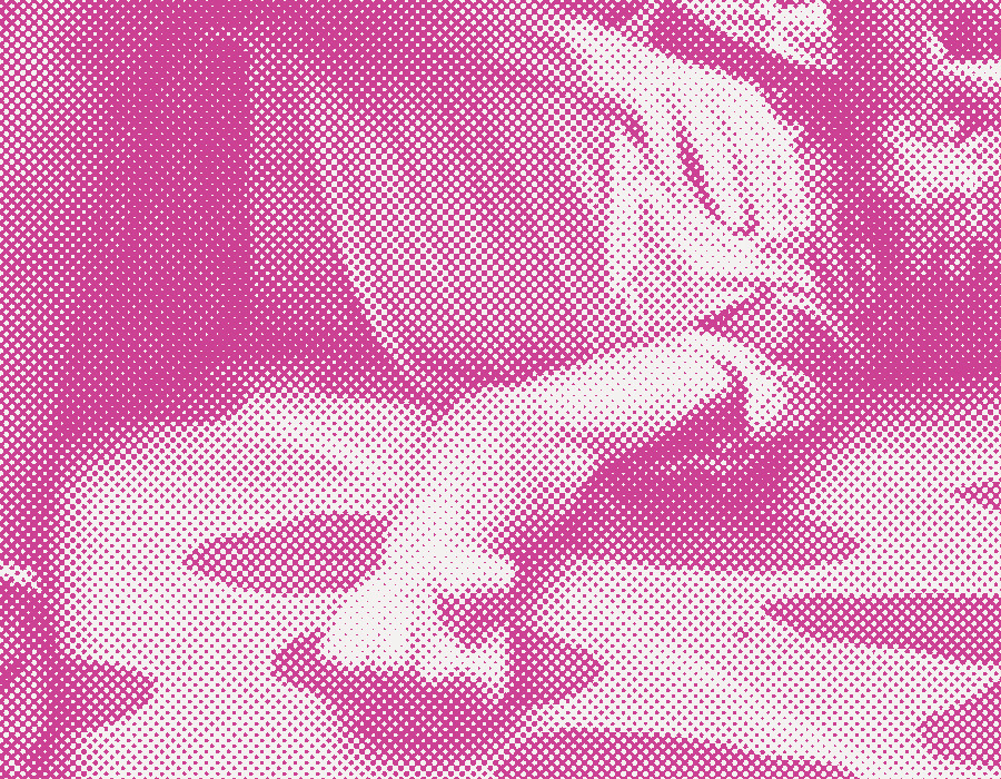 The halftone at 100 percent, showing the dots