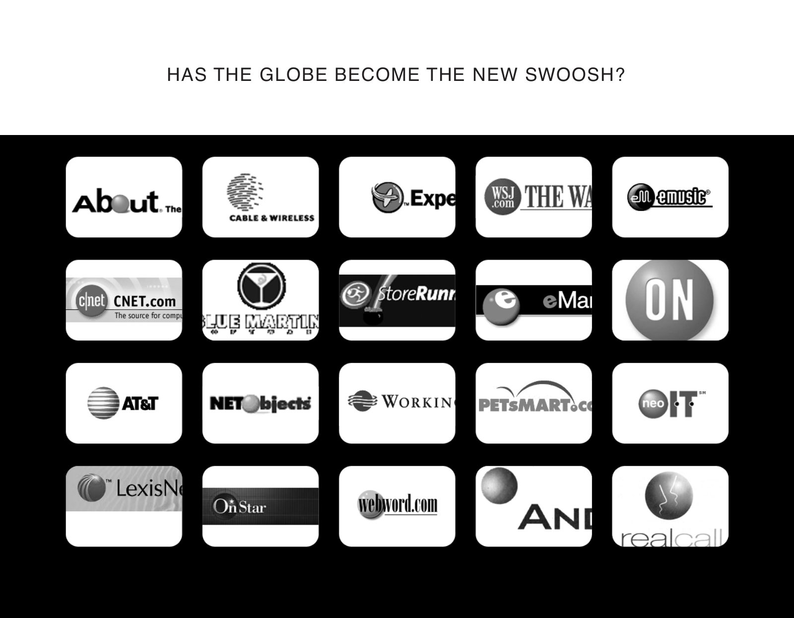 A grid of globe logos