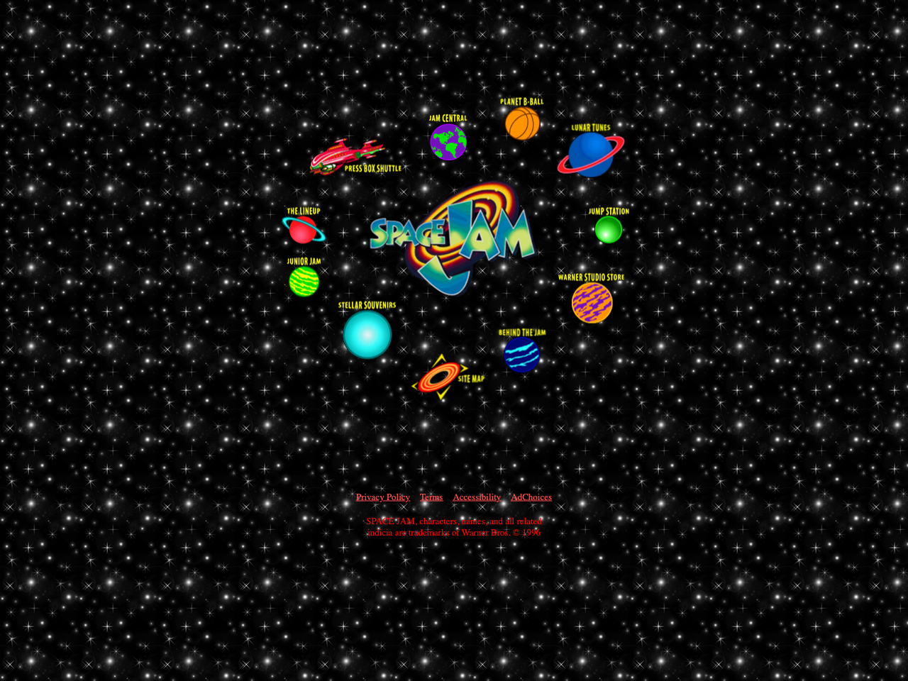 Space Jam website, 1996