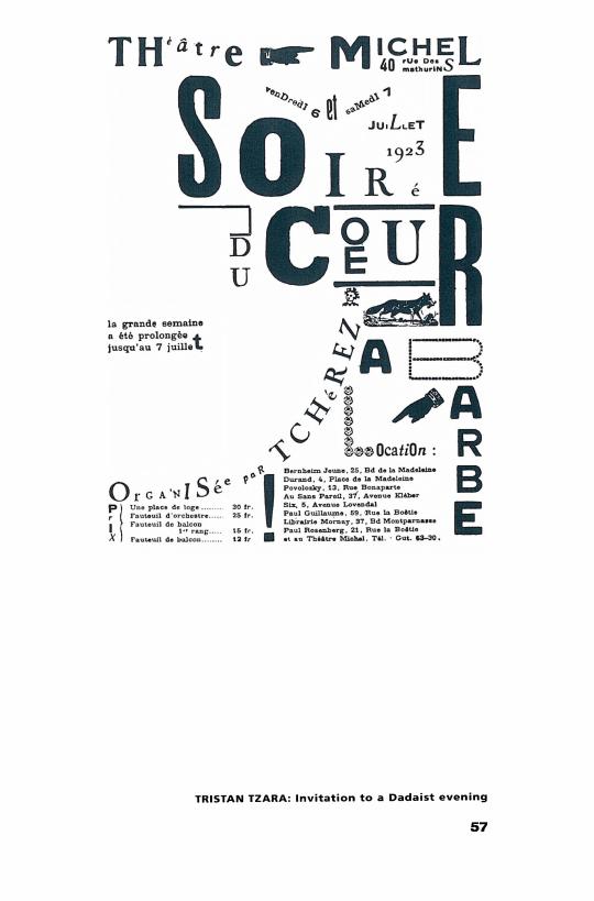 Tzara Dadaist invitation