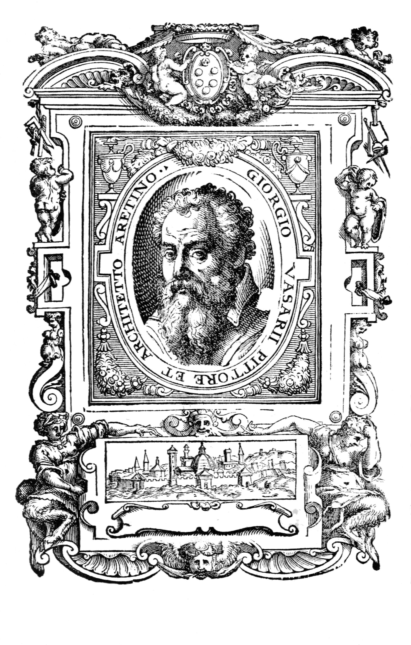 Vasari portrait plate from the Lives, 1568