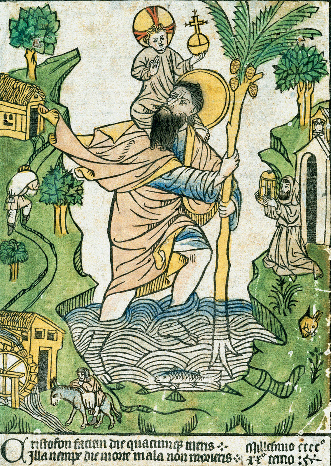 Saint Christopher woodcut, 1423