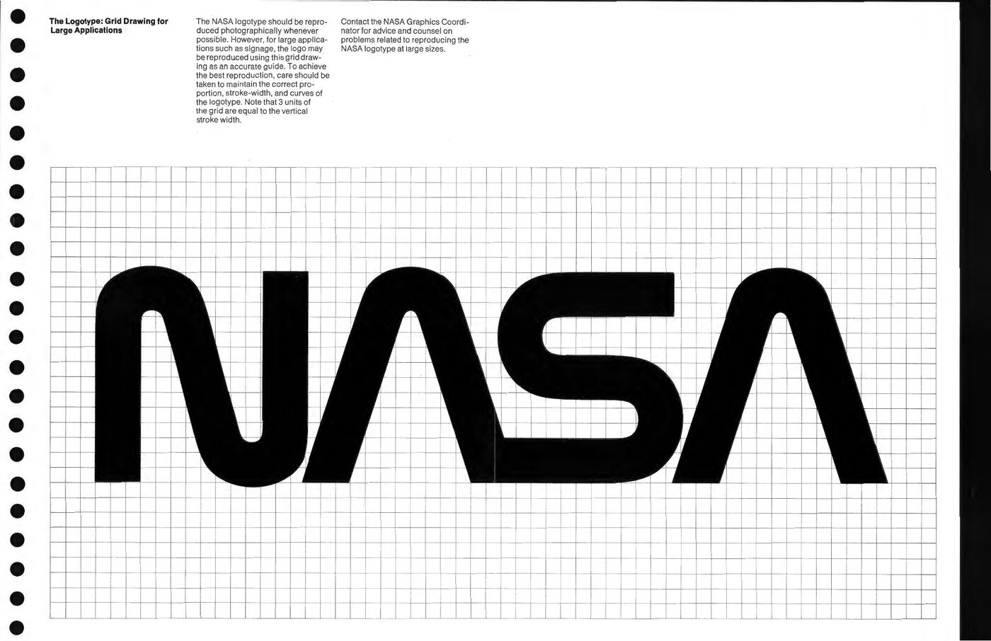The NASA worm logotype drawn on a construction grid