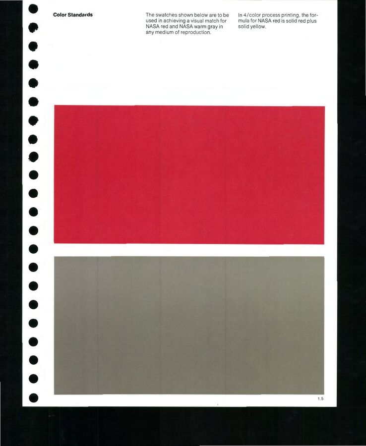 Color swatches: NASA red and NASA gray